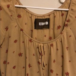 Reformation Tan floral maxi dress